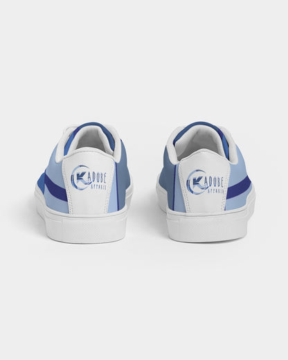 Exclusive Kadobe Abstract Blue Boxes Men’s Faux-Leather Sneaker