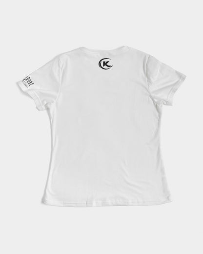 Kadobe Women I Bragg With Swag White Crew Neck Short Sleeve T Shirt