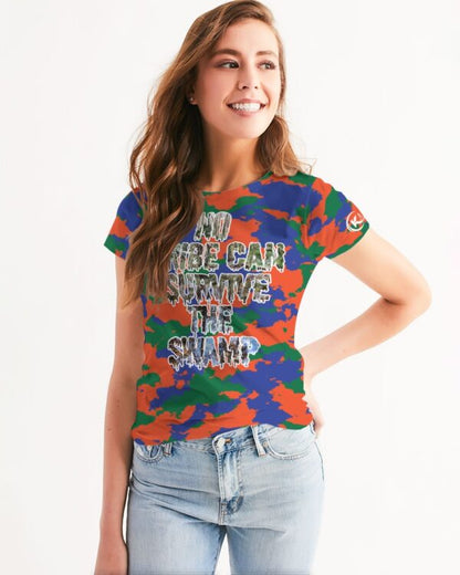 Kadobe Women No Tribe Can Survive Crew Neck Short Sleeve T Shirt