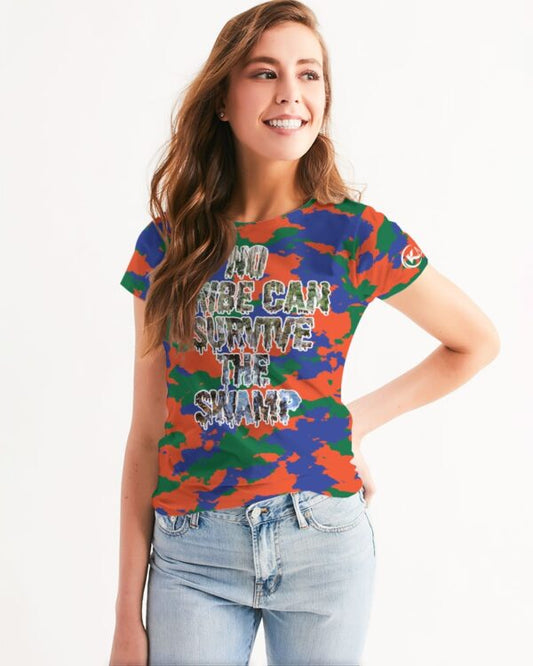 Kadobe Women No Tribe Can Survive Crew Neck Short Sleeve T Shirt