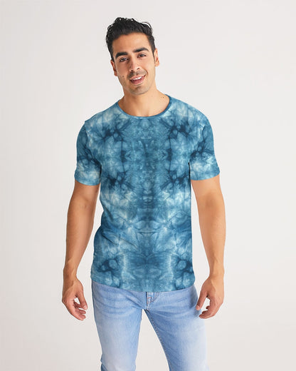 Kadobe Blue Denim Tie Dye Short Sleeve Crew Neck T Shirt