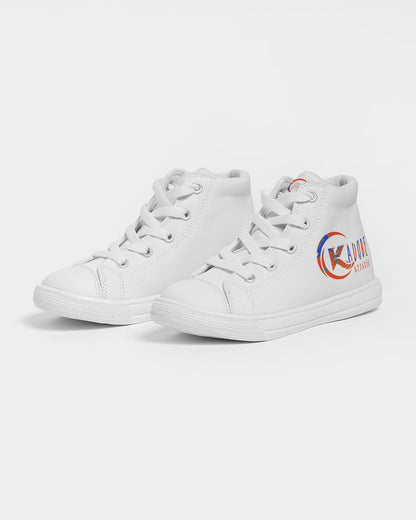 Exclusive Kadobe Orange Frenzy Logo Kids High-Top Canvas Shoe