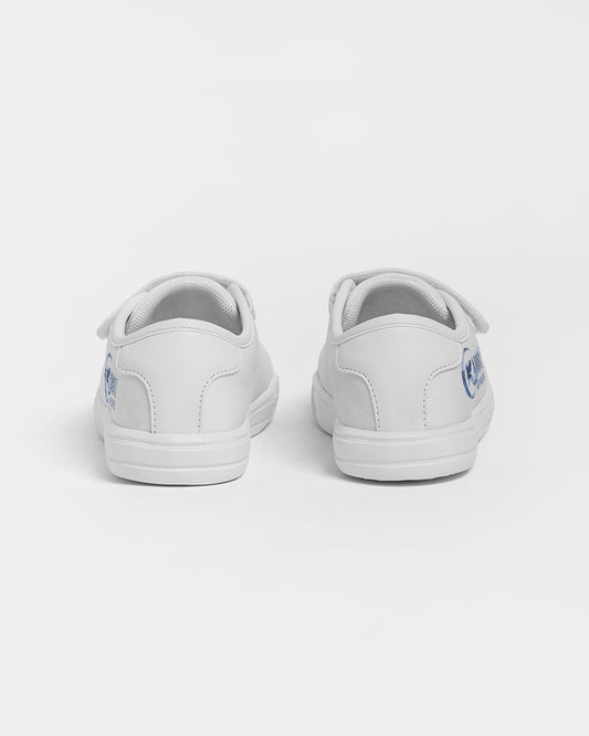 Exclusive Kadobe Abstract Blue Boxes Logo Kids Velcro Sneaker