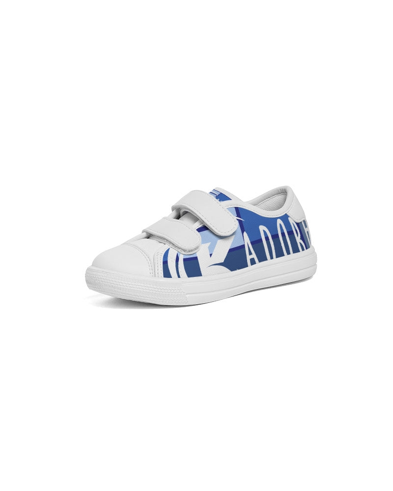 Exclusive Kadobe 2.0 Abstract Blue Boxes Logo Kids Velcro Sneaker