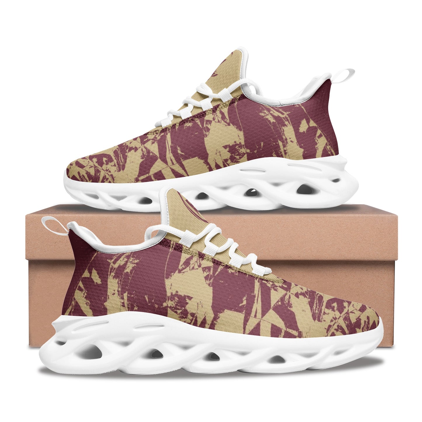Kadobe Morpheus Garnet/Gold Unisex Bounce Mesh Knit Sneakers