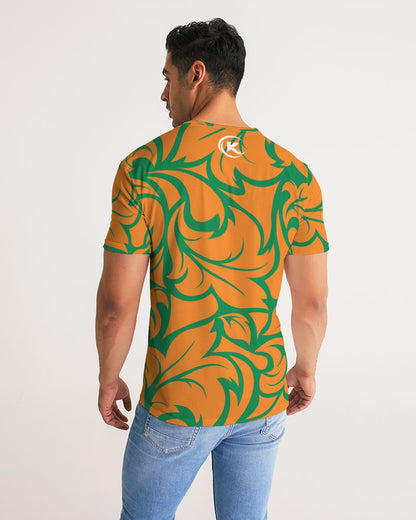 Exclusive Kadobe Orange & Green Jungle Blaze Short Sleeve Crew Neck T Shirt