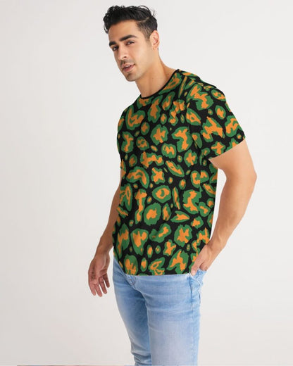 Kadobe Leopard Orange Crew Neck Short Sleeve T Shirt