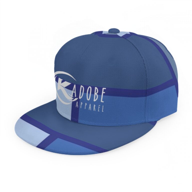 Exclusive Kadobe Abstract Blue Boxes Baseball Cap With Flat Brim