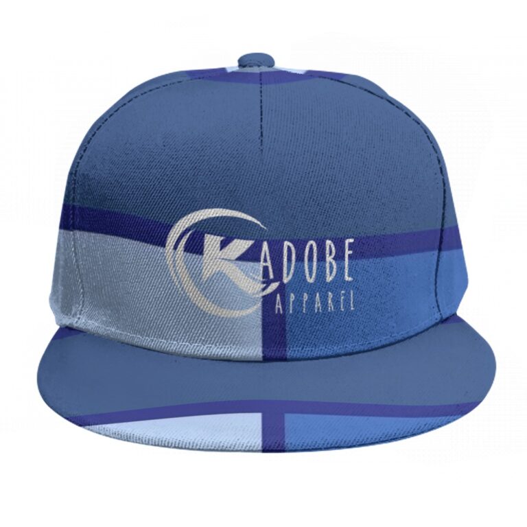 Exclusive Kadobe Abstract Blue Boxes Baseball Cap With Flat Brim