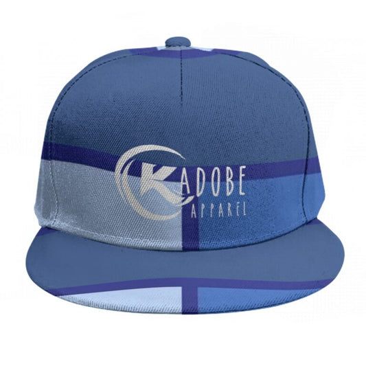 Exclusive Kadobe Abstract Blue Boxes Baseball Cap With Flat Brim