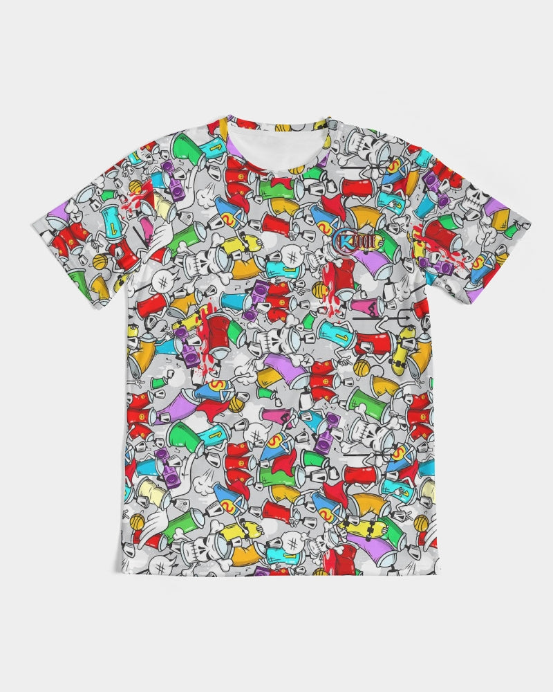 Kadobe Street Skull Graffiti Men’s Short Sleeve Crew Neck T-Shirt