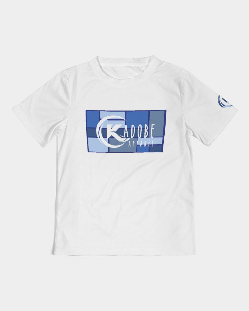 Exclusive Kadobe 2.0 Abstract Blue Boxes Logo Kids Tee