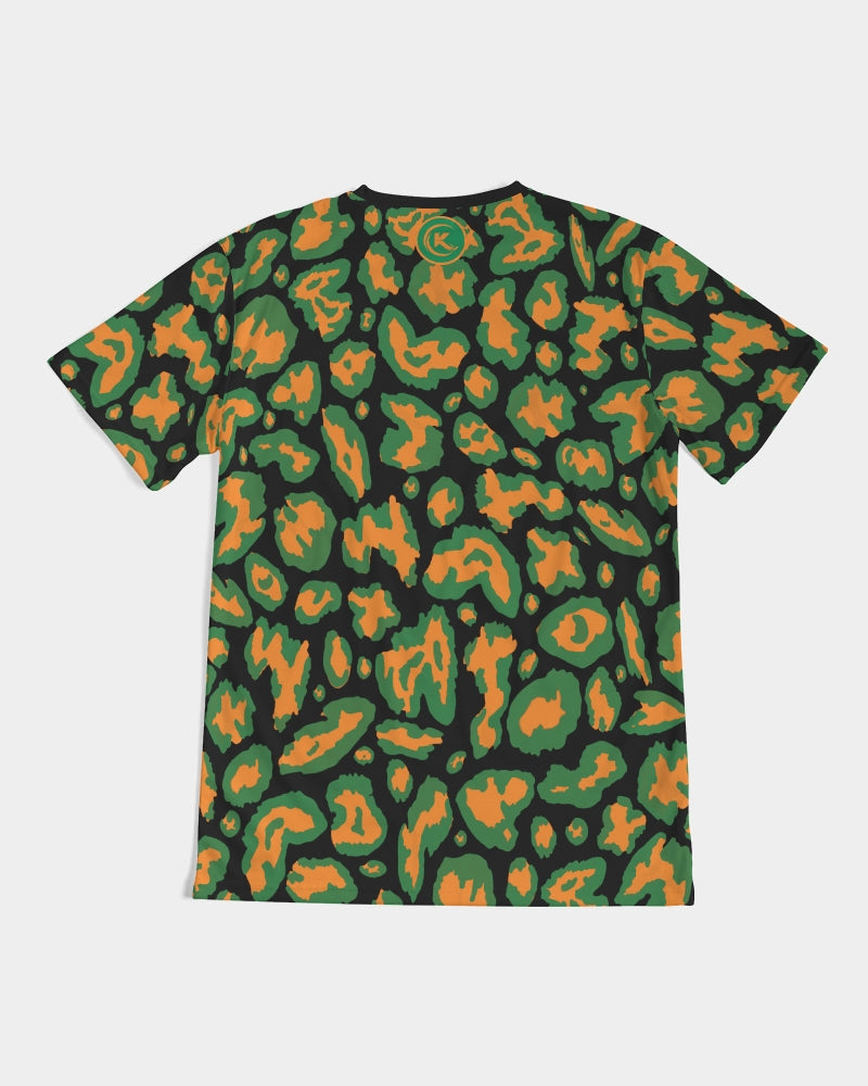Kadobe Leopard Orange Crew Neck Short Sleeve T Shirt