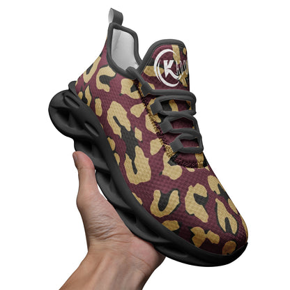 Kadobe Unisex Leopard Garnet Bounce Mesh Knit Sneakers