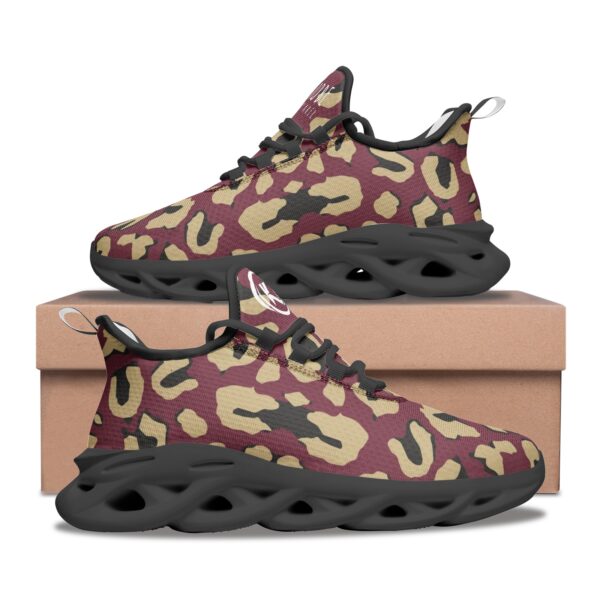 Kadobe Unisex Leopard Garnet Bounce Mesh Knit Sneakers