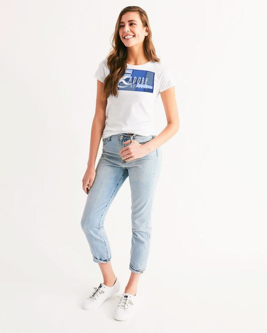 Exclusive Kadobe Women Modern Stripe Concept 2.0 Logo Short Sleeve Crew Neck T Shirt