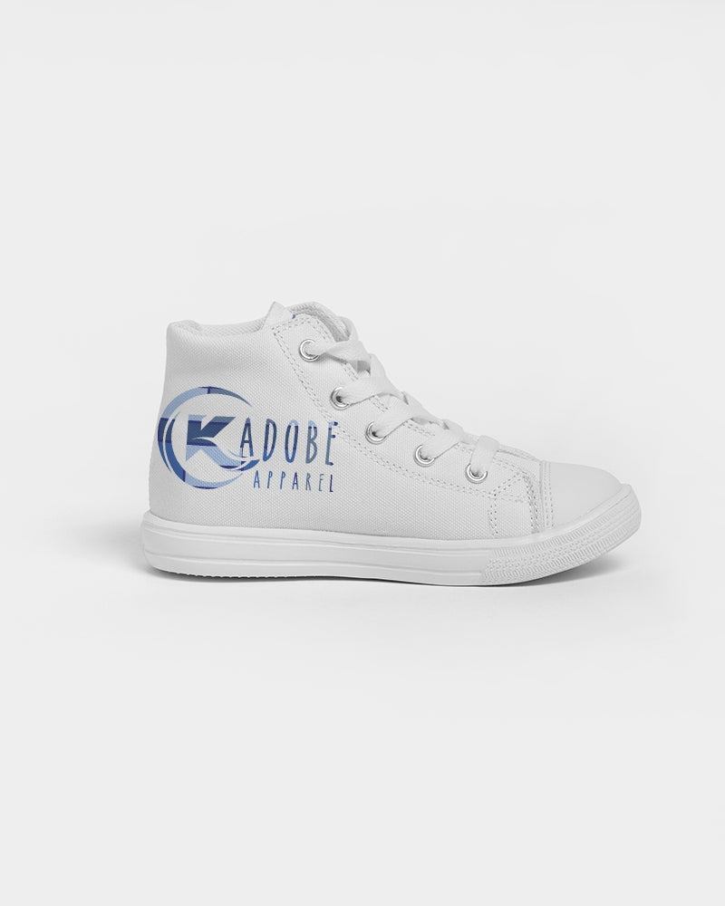 Exclusive Kadobe Abstract Blue Boxes Logo Kids High-Top Canvas Shoe