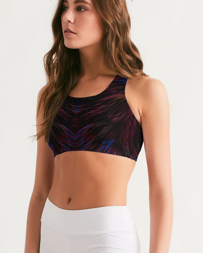 Kadobe Women Polychromatic Plumes Seamless Sports Bra