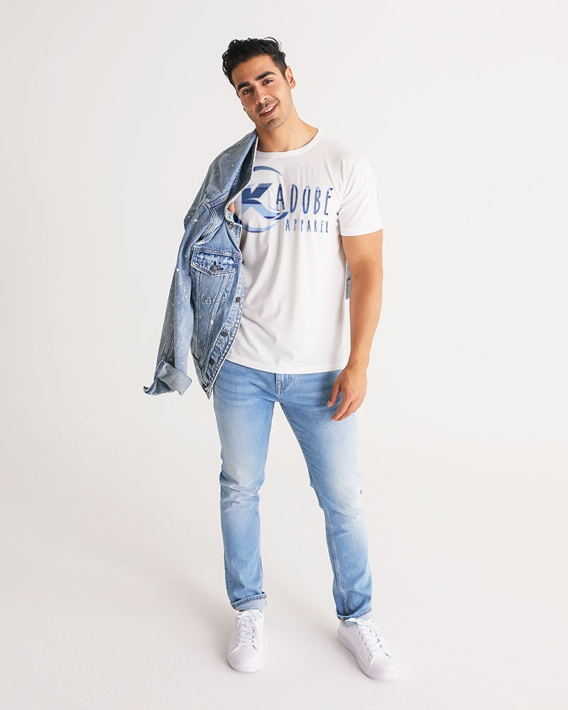 Exclusive Kadobe Abstract Blue Boxes Logo Short Sleeve Crew Neck T Shirt