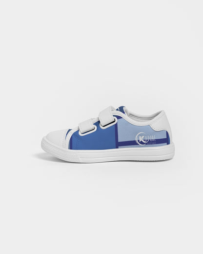 Exclusive Kadobe Abstract Blue Boxes Kids Velcro Sneaker