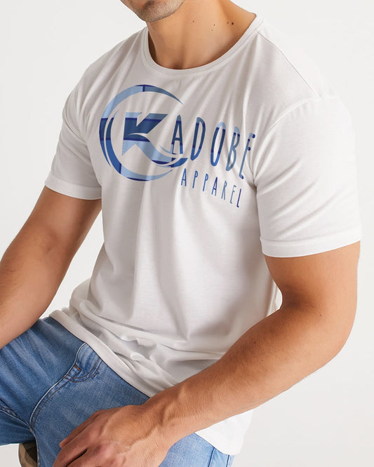 Exclusive Kadobe Abstract Blue Boxes Logo Short Sleeve Crew Neck T Shirt