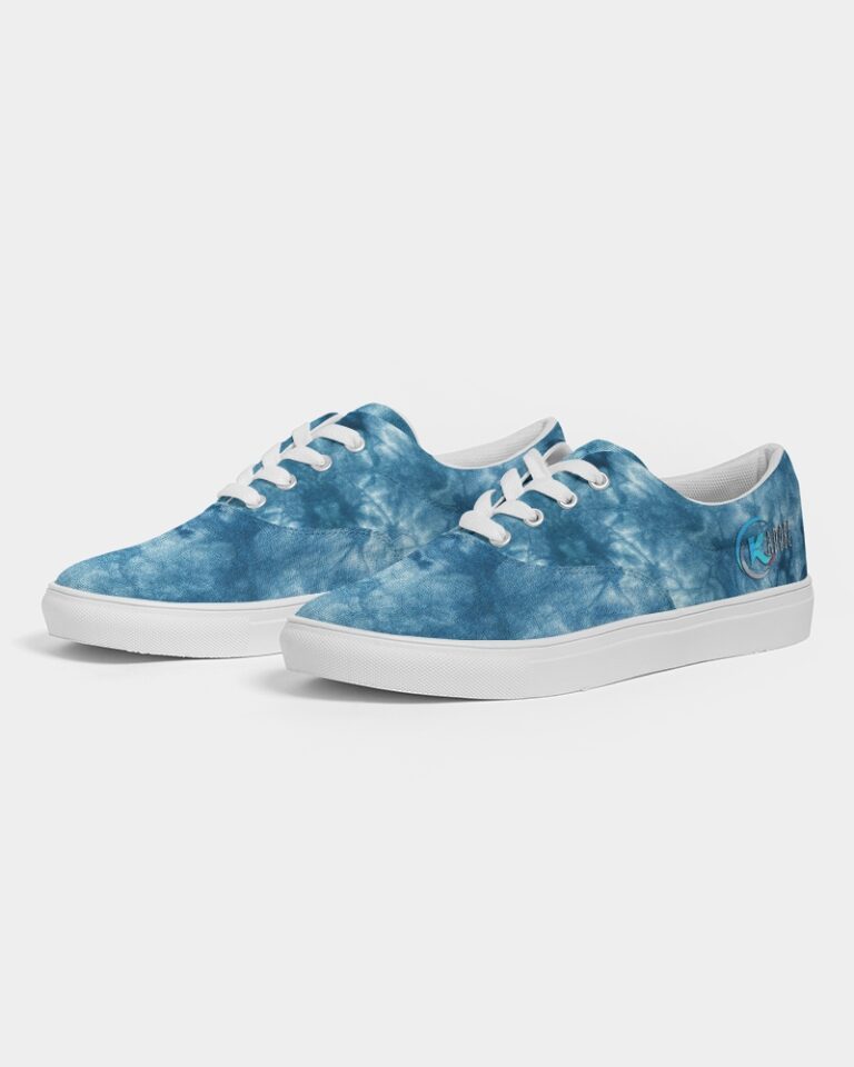 Kadobe Blue Denim Tie Dye Men’s Lace Up Canvas Shoe