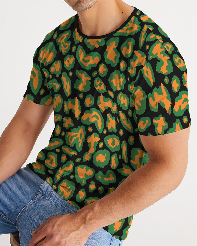 Kadobe Leopard Orange Crew Neck Short Sleeve T Shirt