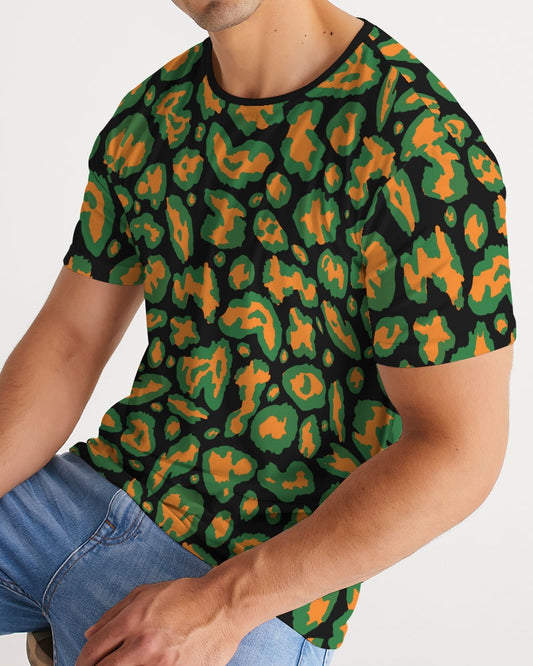 Kadobe Leopard Orange Crew Neck Short Sleeve T Shirt