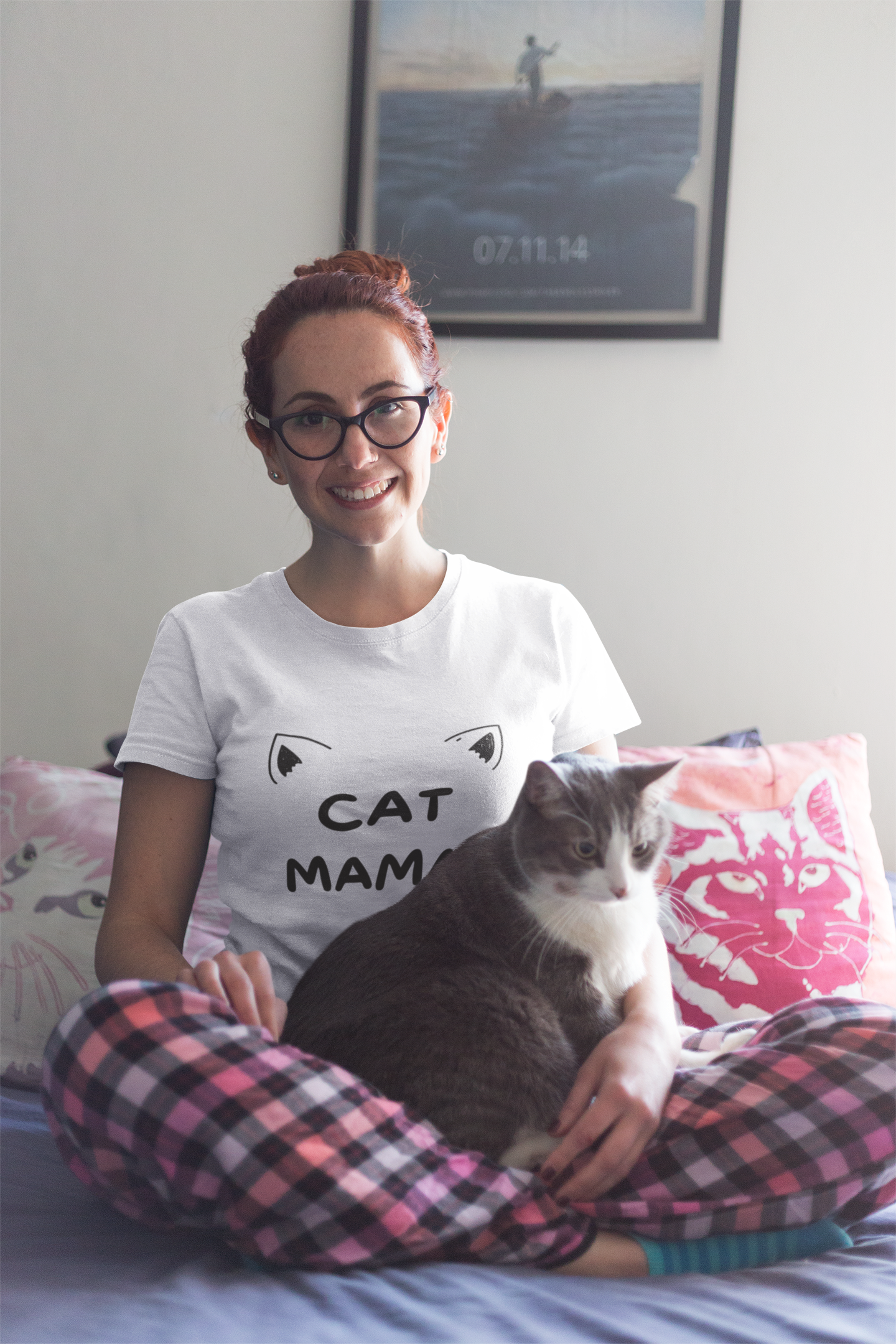 Women's Cat Mama Tee | Best Cat Mom Graphic Shirt