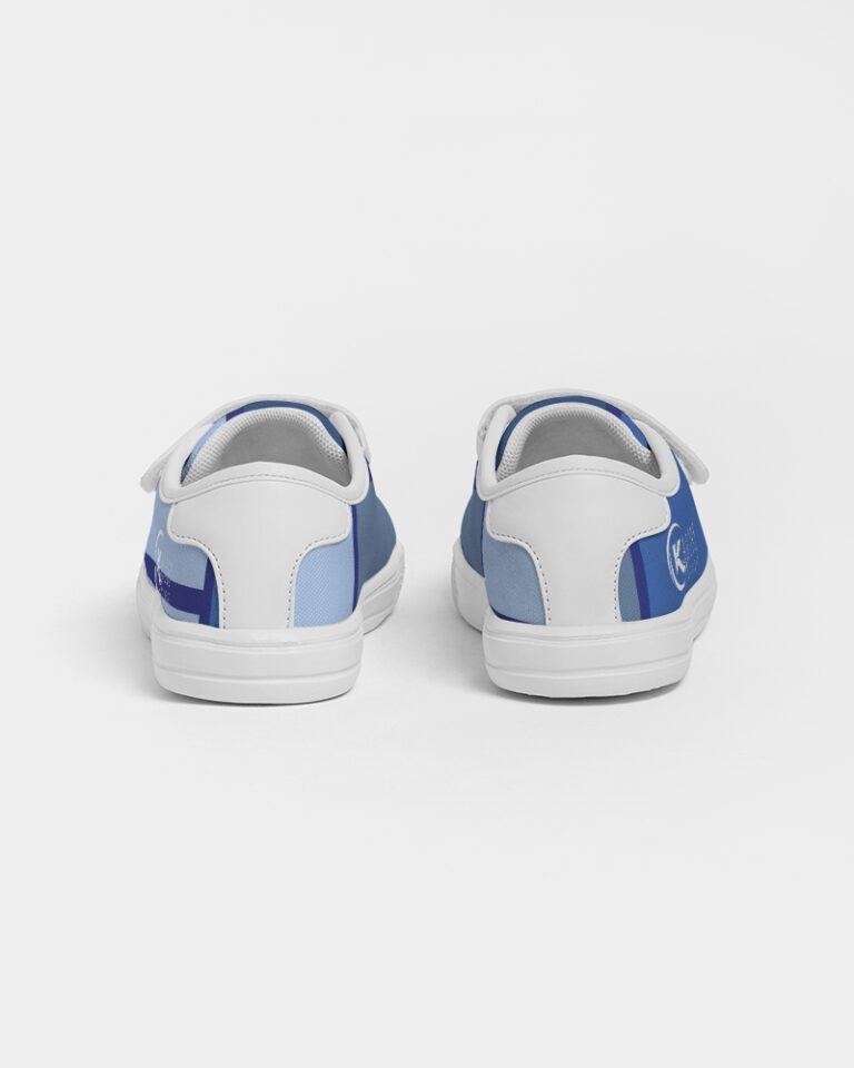 Exclusive Kadobe Abstract Blue Boxes Kids Velcro Sneaker