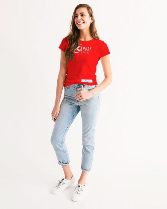 Kadobe Classic Red Women’s Short Sleeve Crew Neck T-Shirt