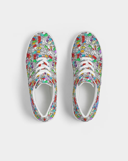 Kadobe Street Skull Graffiti Men’s Lace Up Canvas Shoe