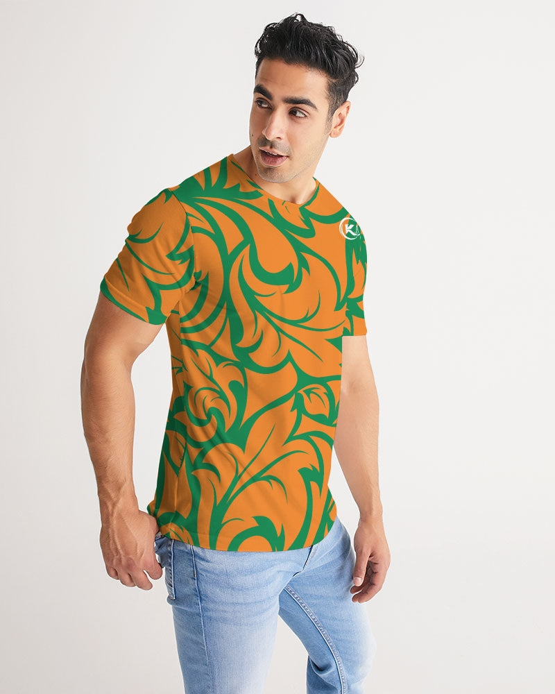 Exclusive Kadobe Orange & Green Jungle Blaze Short Sleeve Crew Neck T Shirt