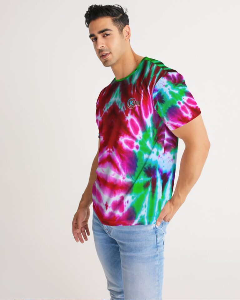Kadobe Retro Tie Dye Short Sleeve Crew Neck T Shirt