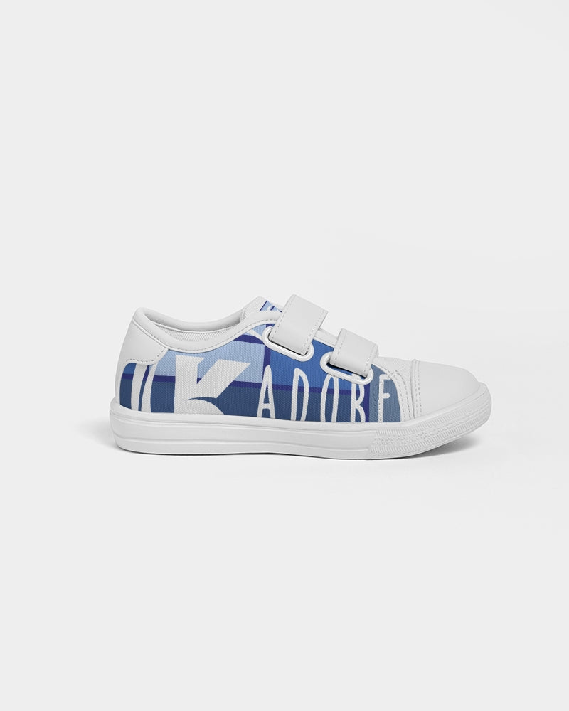 Exclusive Kadobe 2.0 Abstract Blue Boxes Logo Kids Velcro Sneaker