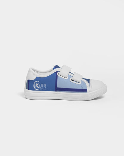Exclusive Kadobe Abstract Blue Boxes Kids Velcro Sneaker