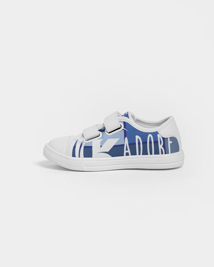 Exclusive Kadobe 2.0 Abstract Blue Boxes Logo Kids Velcro Sneaker