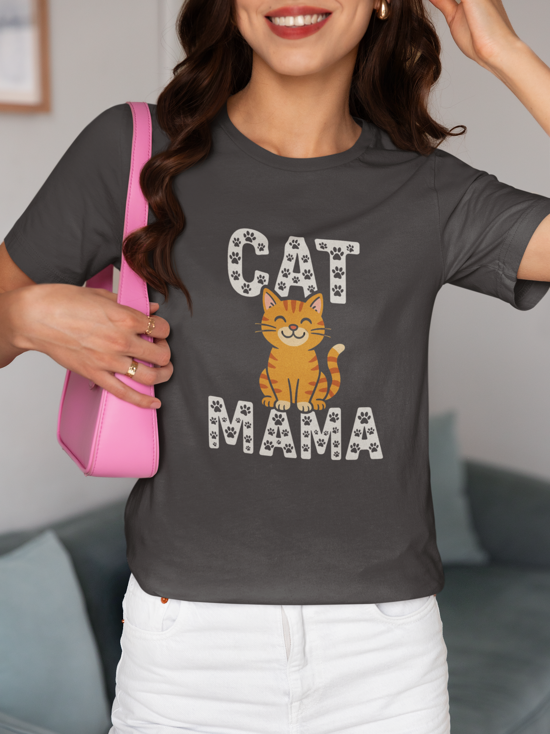 Cat Mama Short-Sleeve Cotton T-Shirt