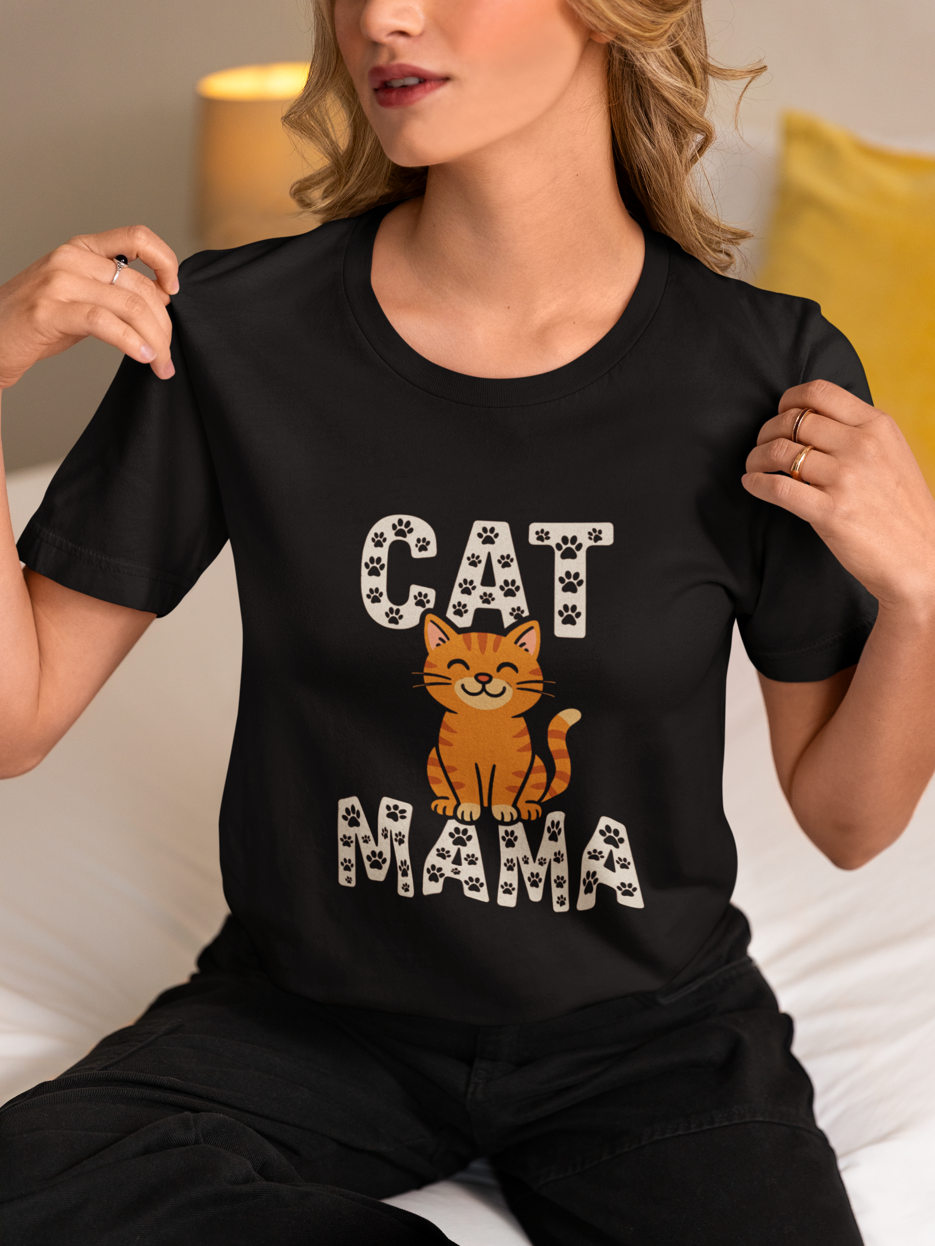Cat Mama Short-Sleeve Cotton T-Shirt