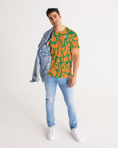 Exclusive Kadobe Orange & Green Jungle Blaze Short Sleeve Crew Neck T Shirt