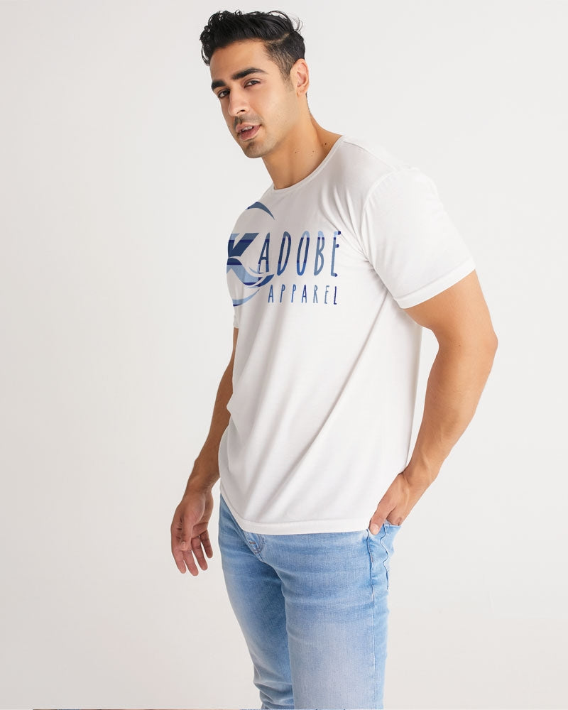 Exclusive Kadobe Abstract Blue Boxes Logo Short Sleeve Crew Neck T Shirt