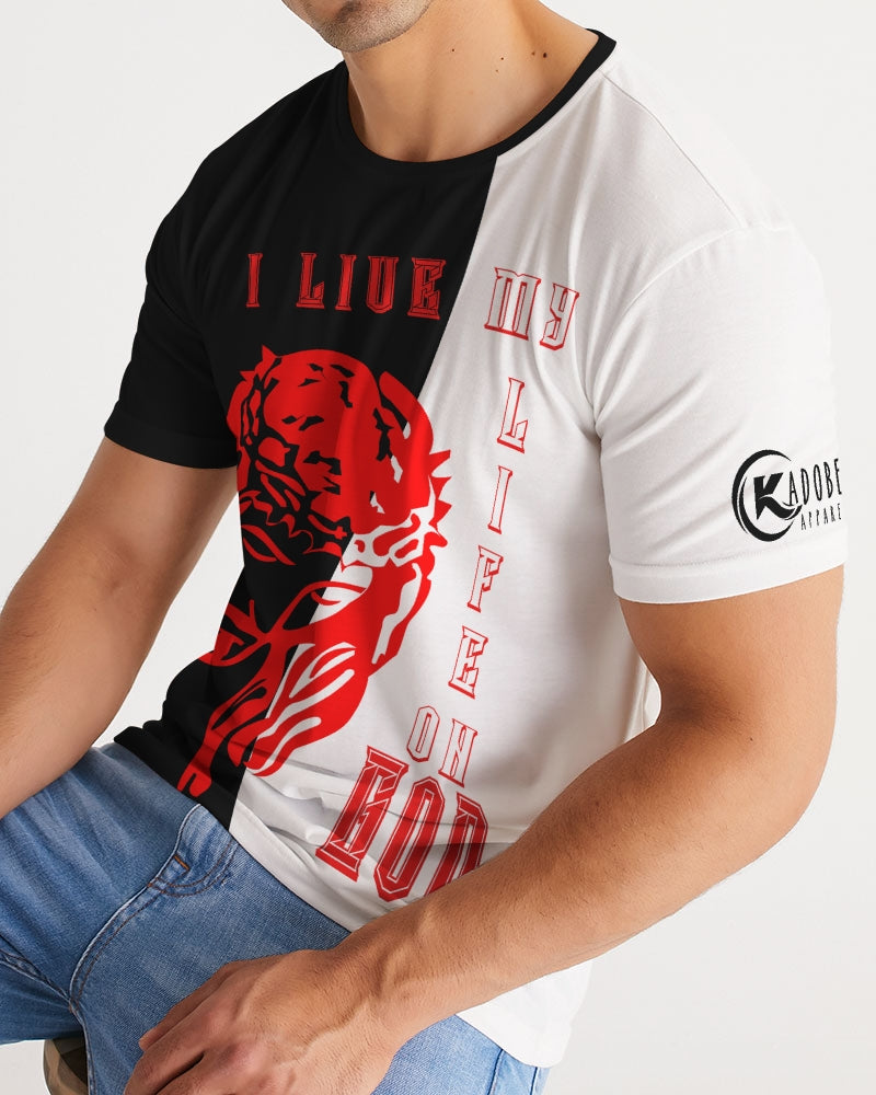 Kadobe I Live My Life On God Crew Neck Short Sleeve T Shirt