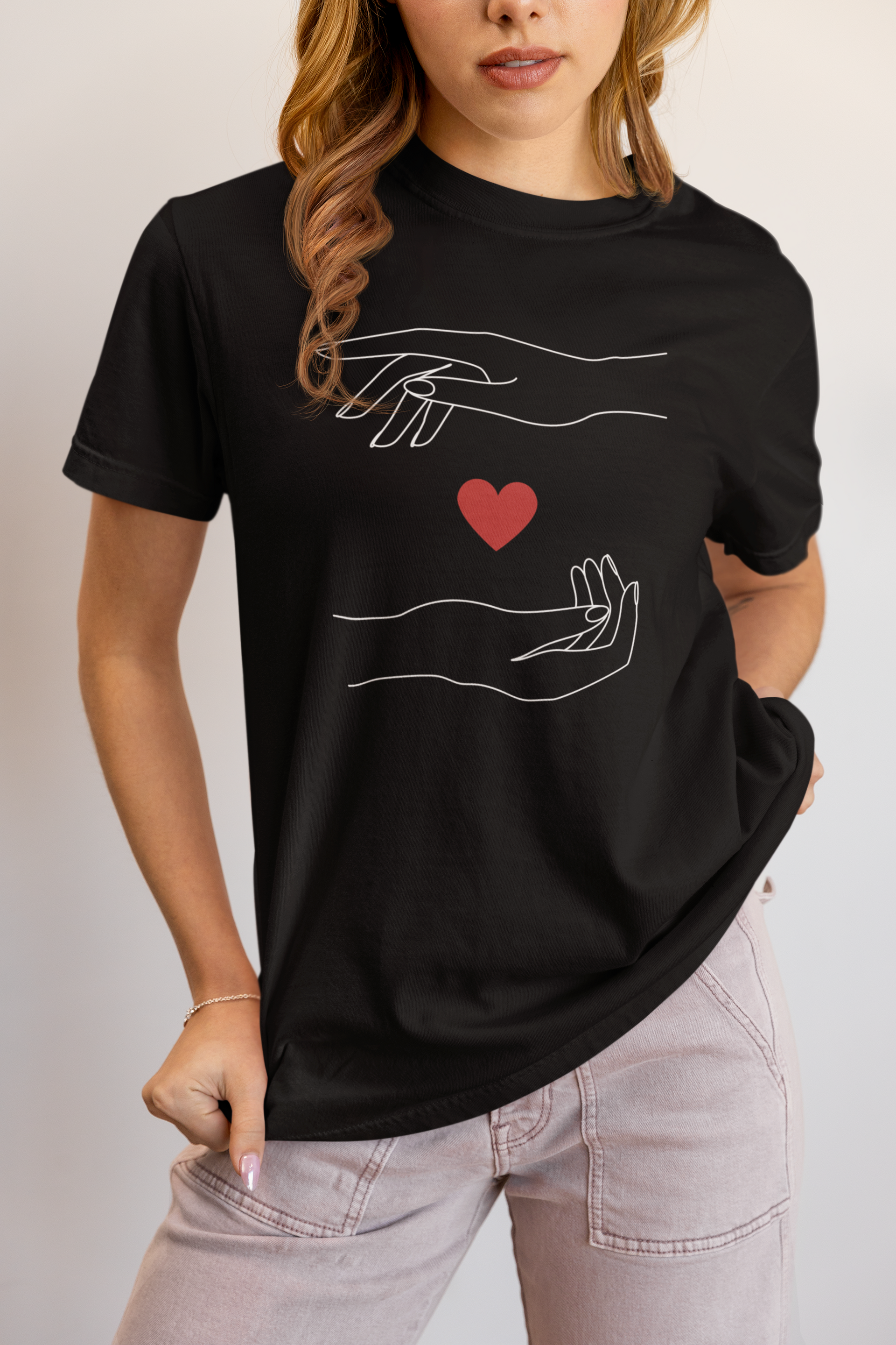 Minimalist Caring Hands Love Women's T-Shirt