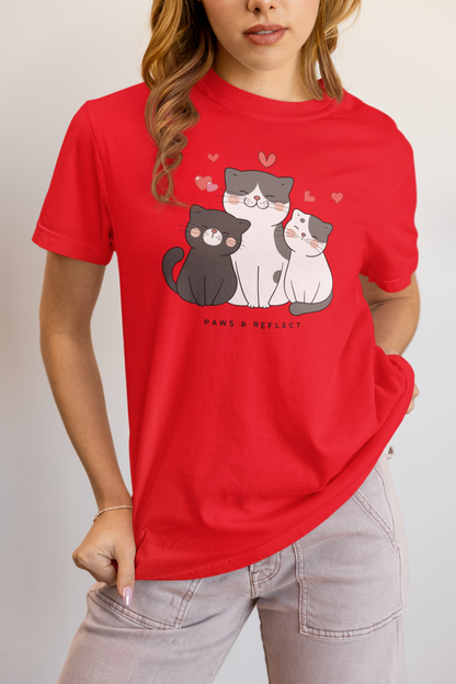 Heartwarming Cat Lover Paws & Reflect Women's Tee