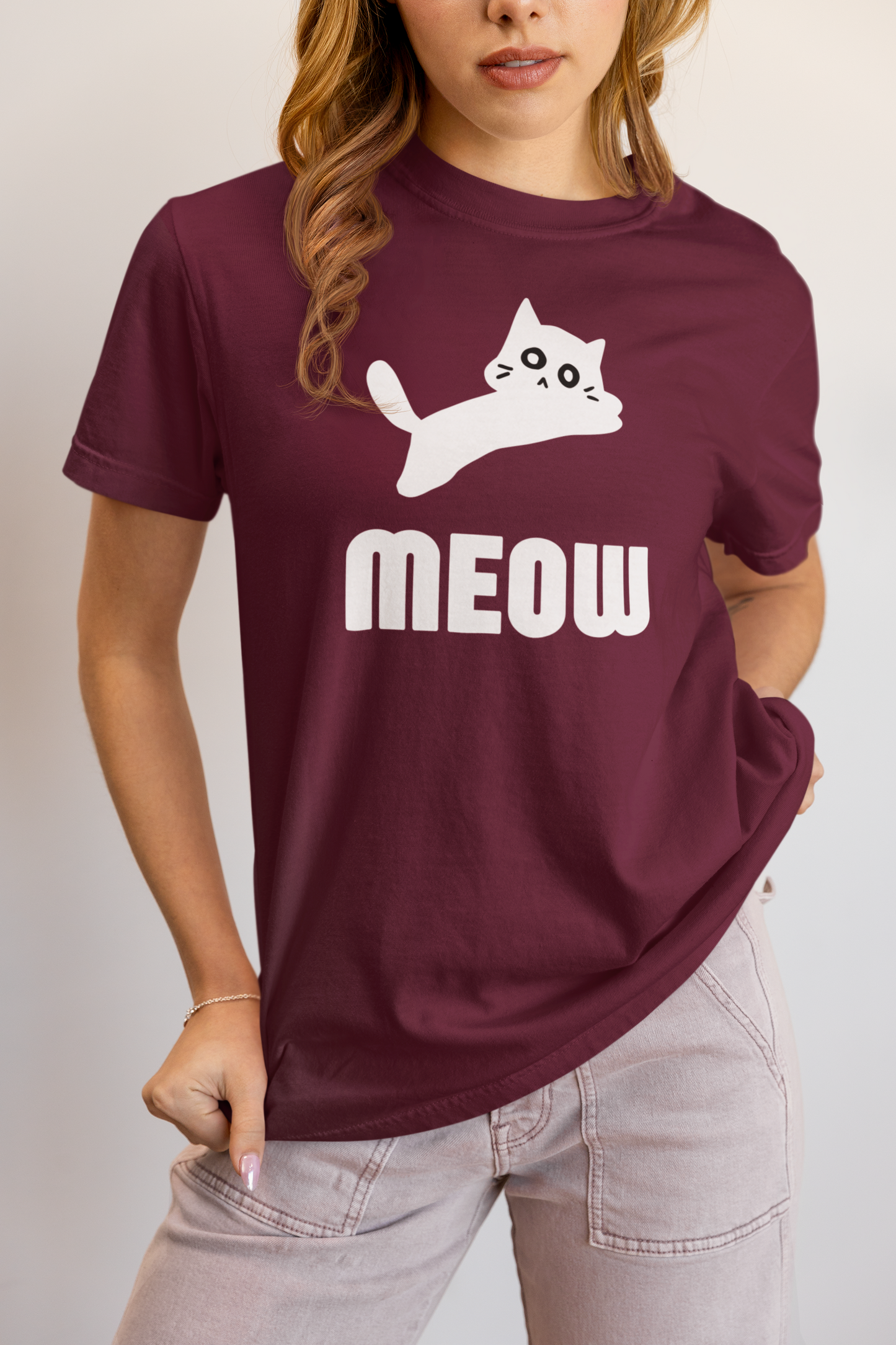 Women's Black Cat MEOW T-Shirt