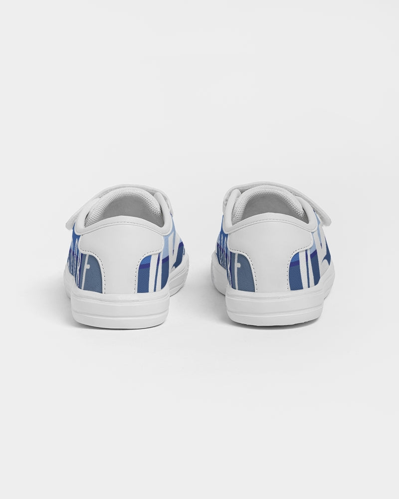 Exclusive Kadobe 2.0 Abstract Blue Boxes Logo Kids Velcro Sneaker