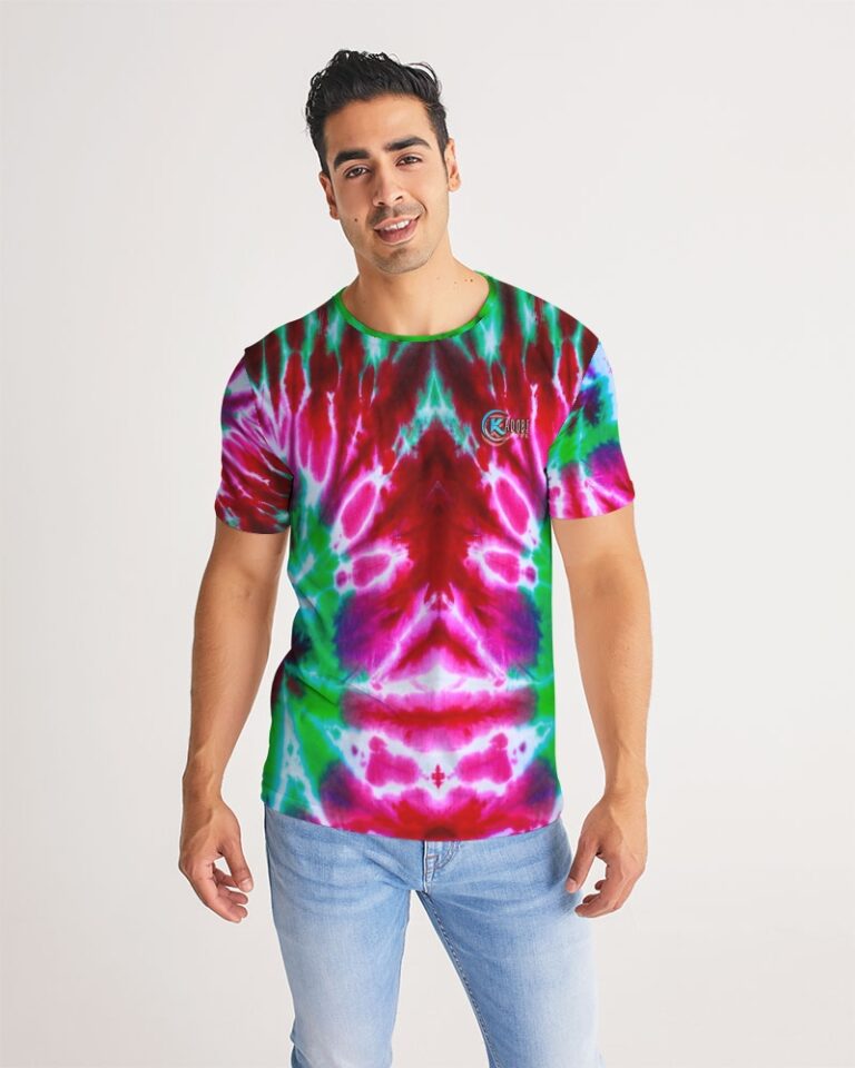Kadobe Retro Tie Dye Short Sleeve Crew Neck T Shirt