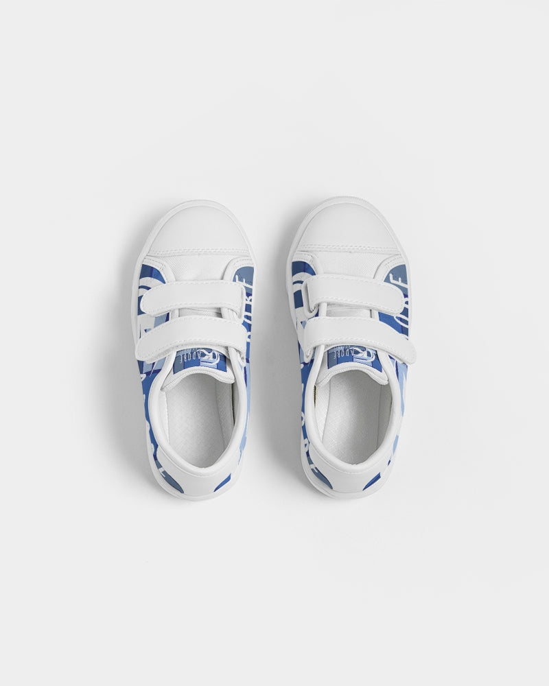 Exclusive Kadobe 2.0 Abstract Blue Boxes Logo Kids Velcro Sneaker