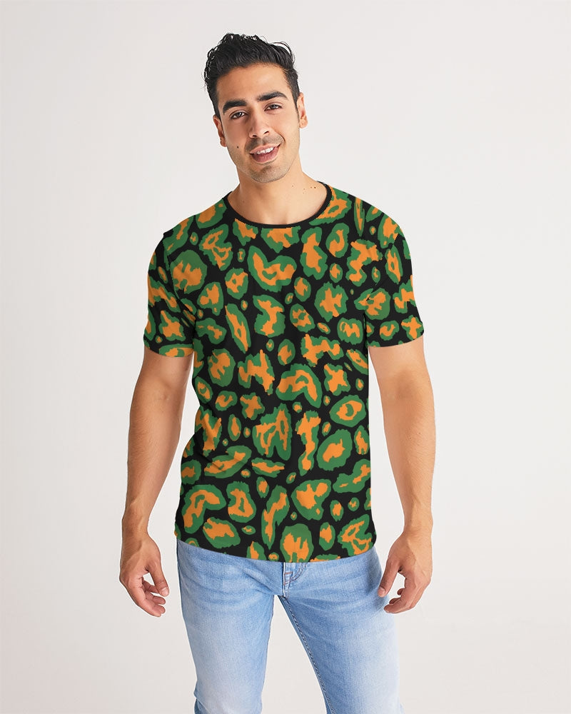 Kadobe Leopard Orange Crew Neck Short Sleeve T Shirt