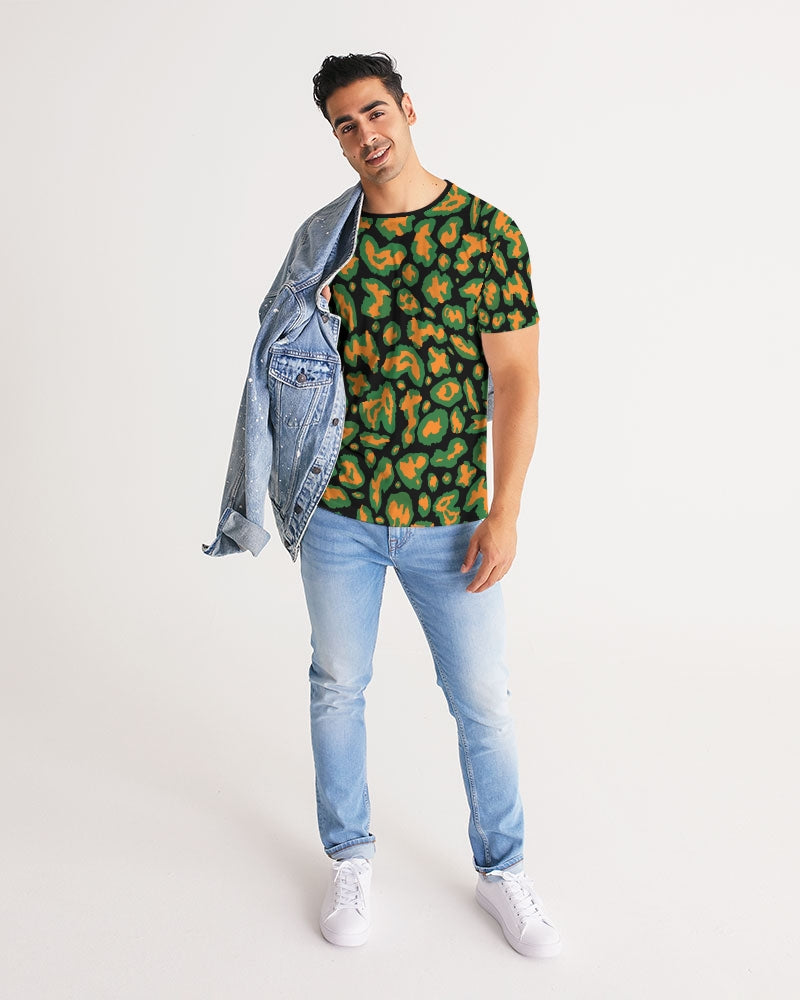 Kadobe Leopard Orange Crew Neck Short Sleeve T Shirt